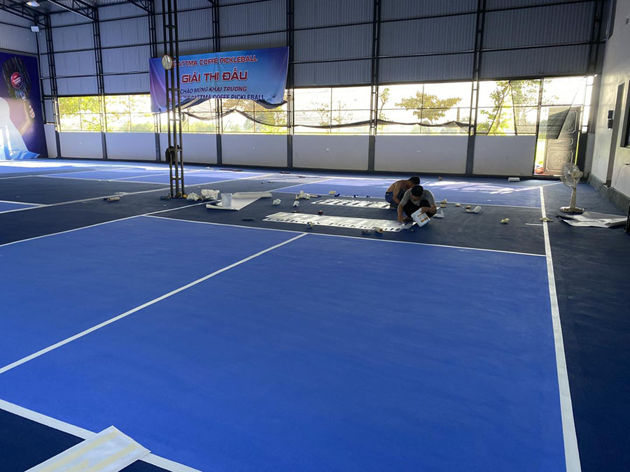 Thi c&ocirc;ng cụm s&acirc;n Pickleball Dattma Qu&aacute;n H&agrave;nh Nghi Lộc