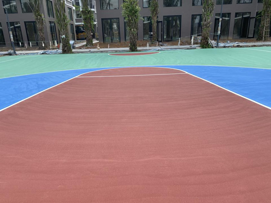 Thi c&ocirc;ng s&acirc;n b&oacute;ng rổ, b&oacute;ng chuyền, Pickleball KĐT Ecopark