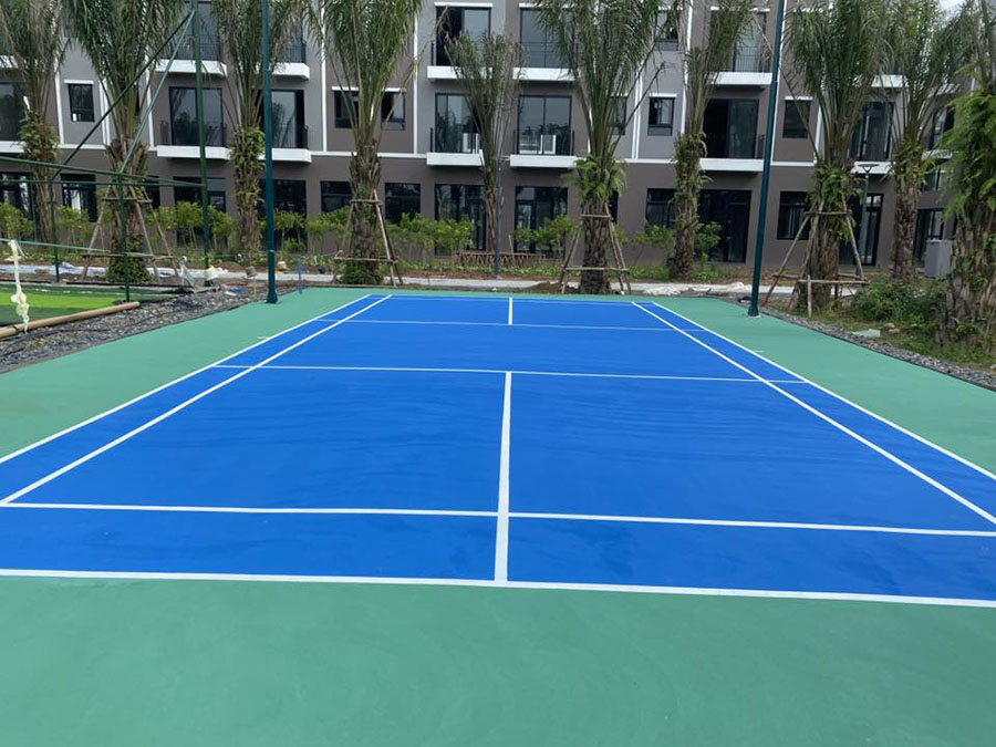 Thi c&ocirc;ng s&acirc;n b&oacute;ng rổ, b&oacute;ng chuyền, Pickleball KĐT Ecopark