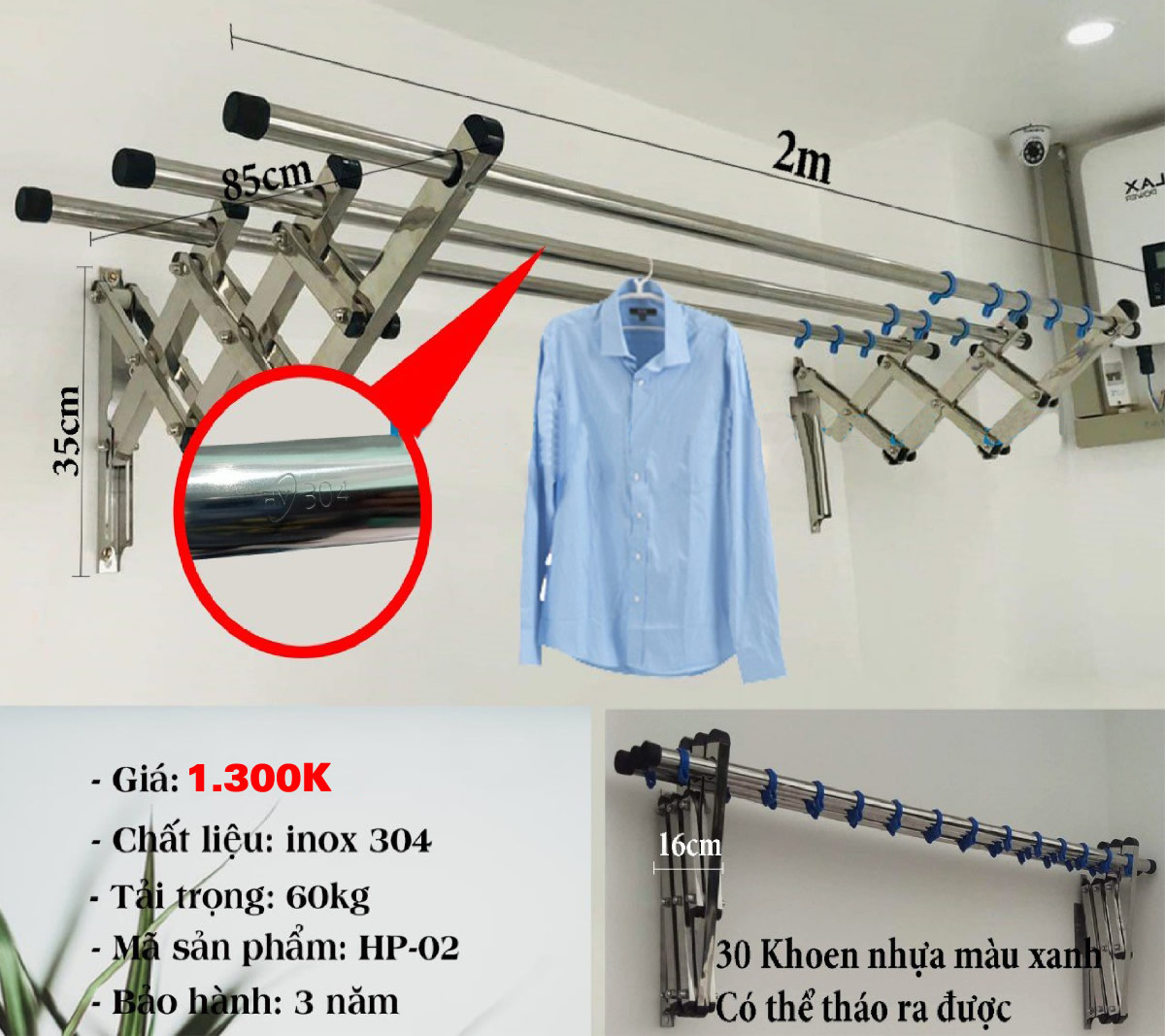 Giàn phơi quần áo thông minh Vinh Nghệ An