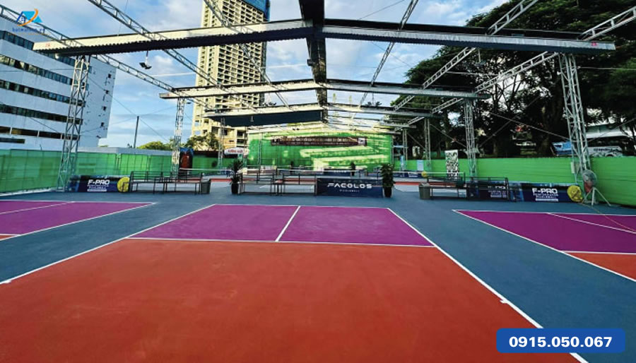 M&aacute;i che xếp di động s&acirc;n pickleball Vinh Nghệ An