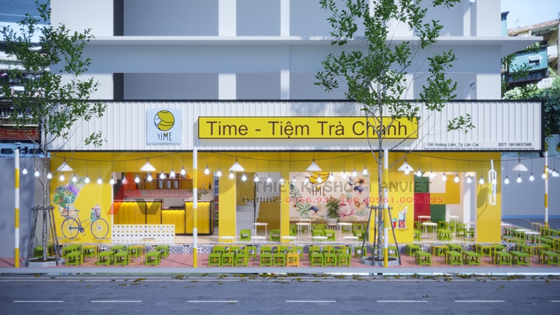 Thiết kế quán trà chanh NHỎ ĐẸP hút khách