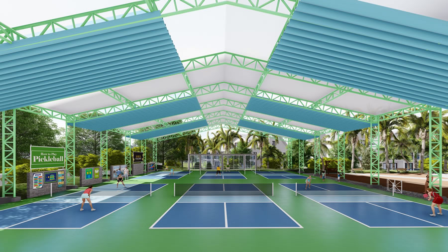 Thi công sơn sân pickleball tại Vientian Lào