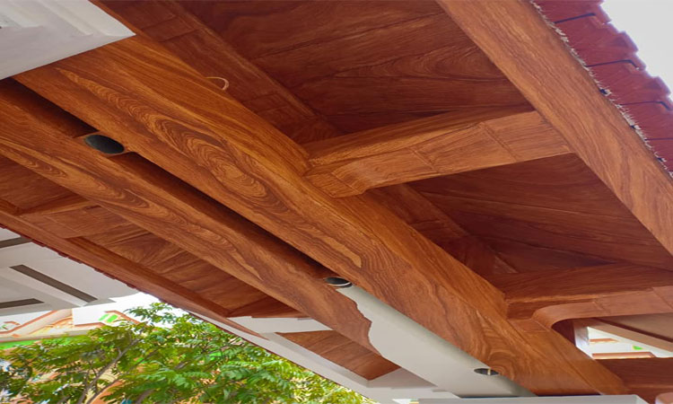 Sơn giả gỗ sắt tường xi măng